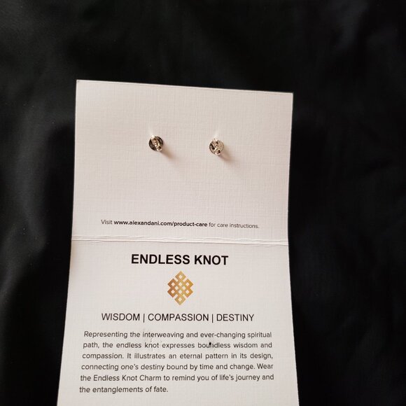 ☮️ NEW Alex and Ani Endless Knot Earrings Providence Life's Journey Wisdom Comp… - Picture 6 of 6
